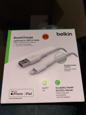 belkin White Lightning to USB-A Braided Cable